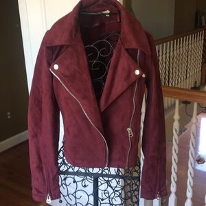 Gorgeous wine color silence and noise suede jacket